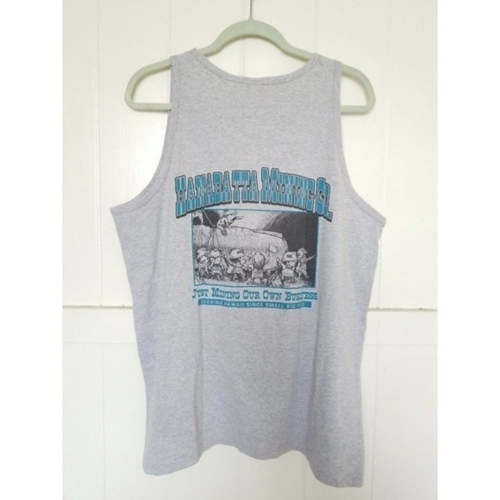VTG Hanabatta Mining Co. Hawaii Mens Graphic‎ Tank Top XL Gray Heather Anvil